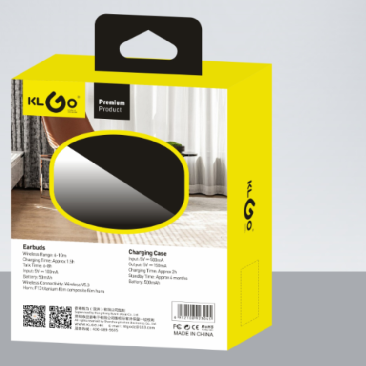 Cool KLGO White V5.3 Bluetooth version in-ear Bluetooth headphones Specification image