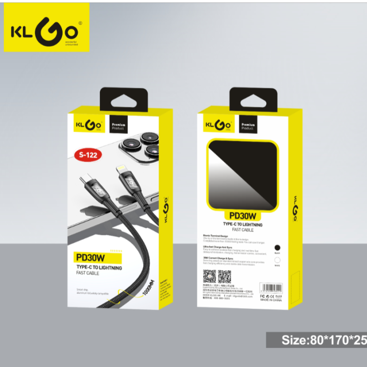 Cool for KLGO S-122 PD/30W IOS TO TYPE-C black and white optional fast charging data cable Application Scenario