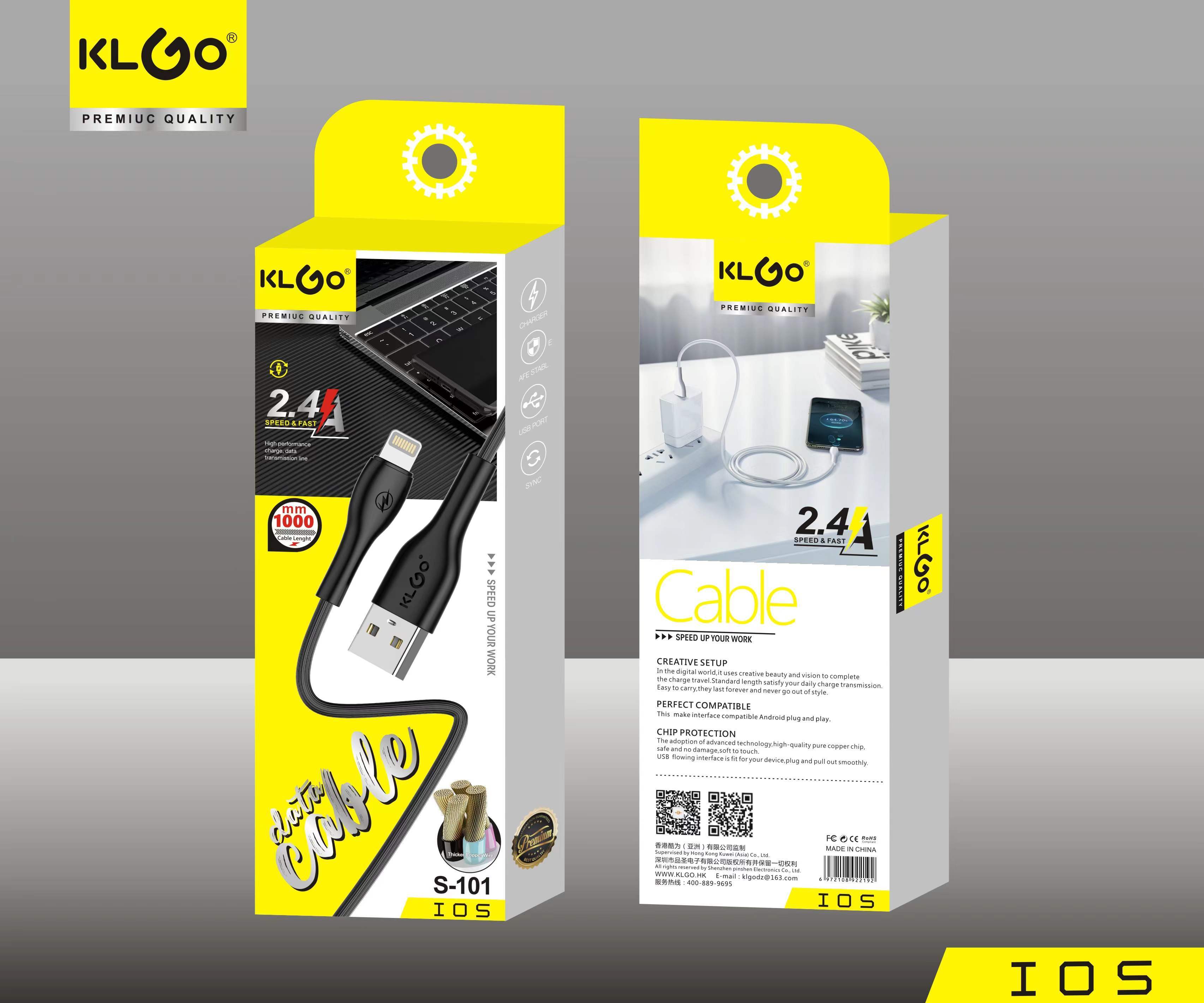 KLGO S-101/S-102/S-103 Apple Huawei charging Cable TYPE-C Samsung V8 Fast Charging data cable pic 9