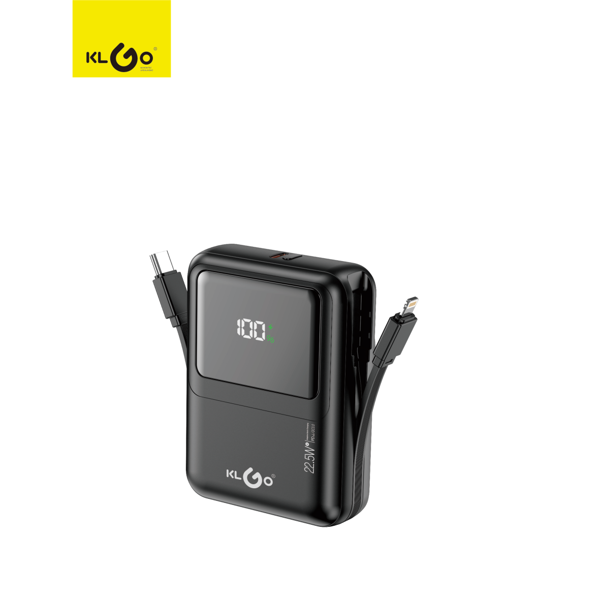 Coolwei KLGO KP-41 10000mah PD22.5W Wireless Charging Power Bank with Cable pic 1