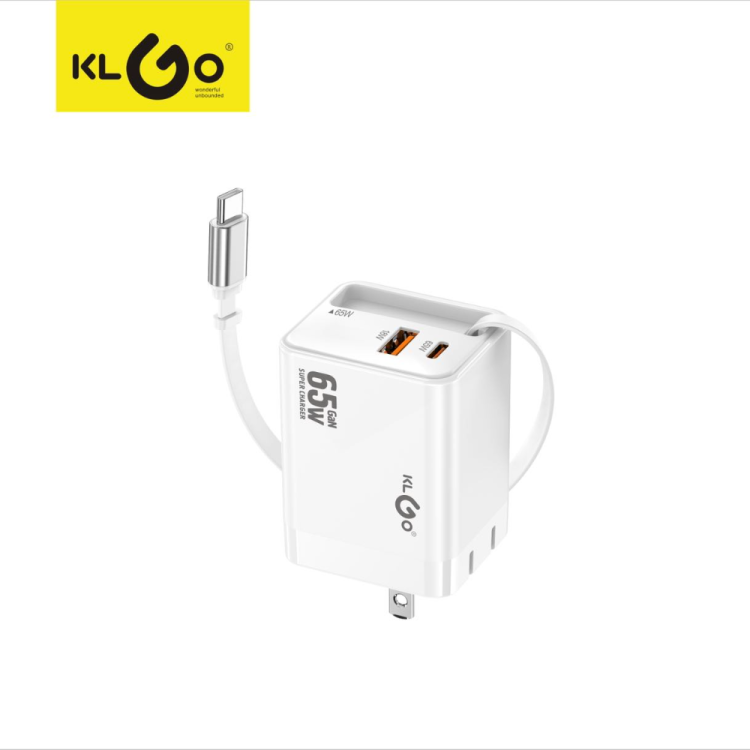 Cool KLGO head and cable integrated charger Plug PD65W retractable fast charging data cable details Picture