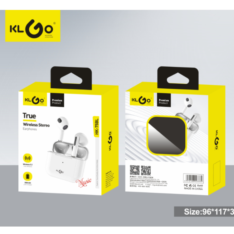 Cool KLGO White V5.3 Bluetooth version in-ear TWS Bluetooth headphones