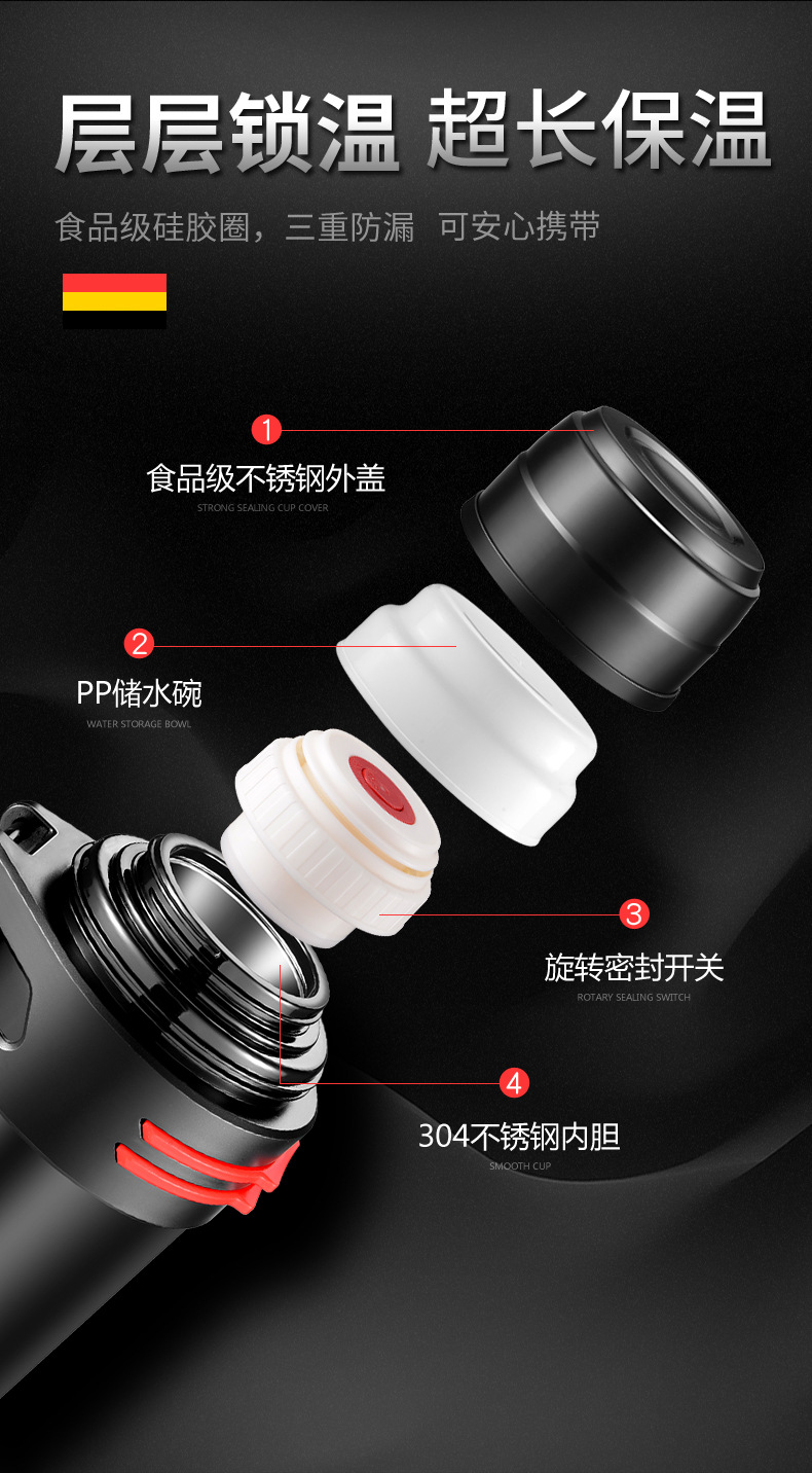 加厚防摔304不锈钢保温杯 家用运动保温水壶户外保温壶商务批发详情7