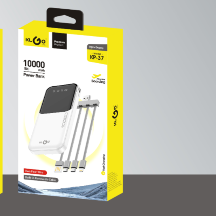 The Coolwei KLGO KP-37 10000mah three-head data cable portable power bank can be used on planes Specification image
