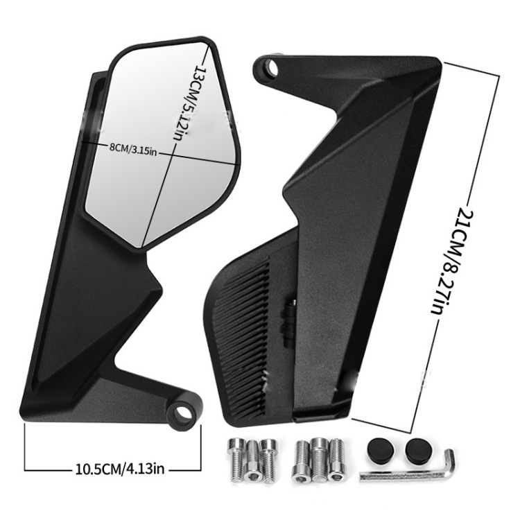 Cross-border supply of new motorcycle universal fixed-wing rearview mirrors and blade universal spoiler rearview mirrors details Picture