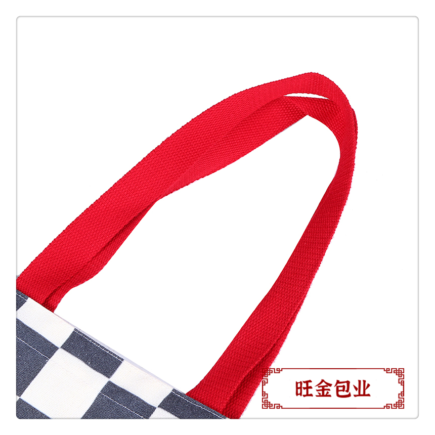 Wholesale of new canvas bags, black and white checkered letter canvas bags, student handbags, shopping bags pic 8