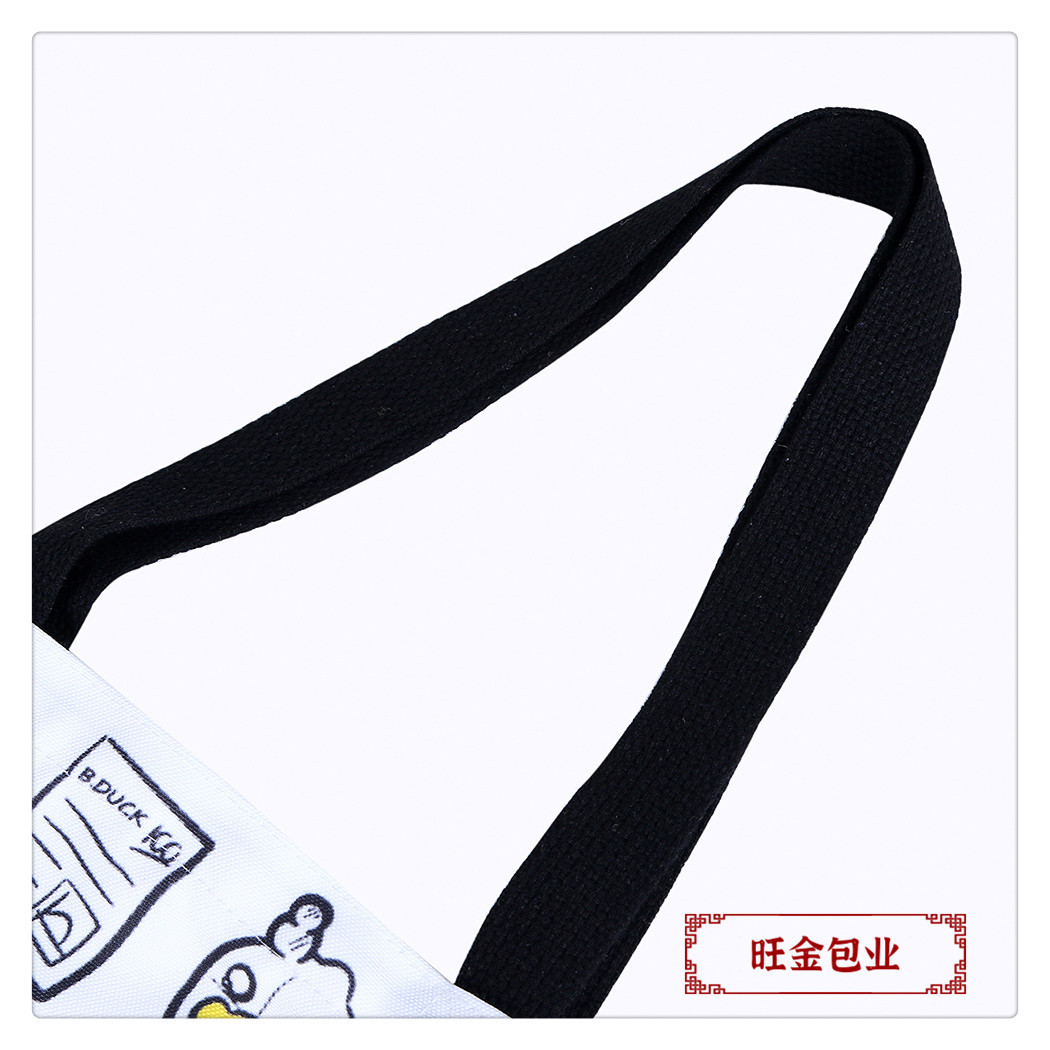 Little Yellow Duck canvas bag for female students to carry books on one shoulder when going out for tutoring, hand-held bag for tutoring books, schoolbag, cloth bag pic 9