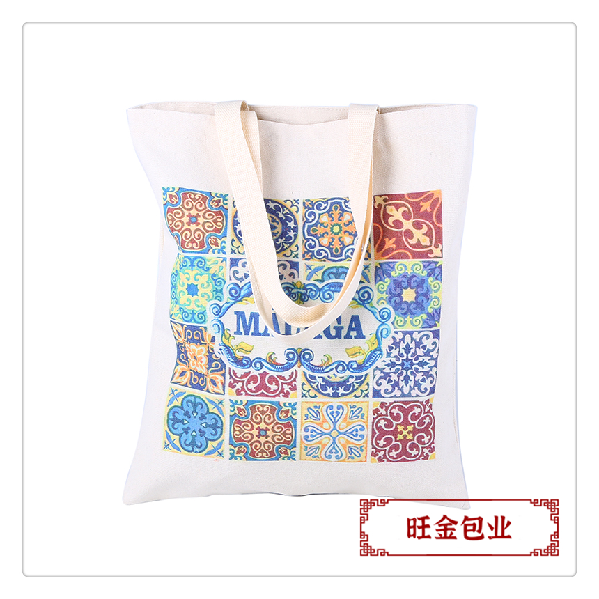 Creative colorful printed hand-held canvas bags, student single-shoulder cotton bags, fashionable clothing shopping bags pic 3