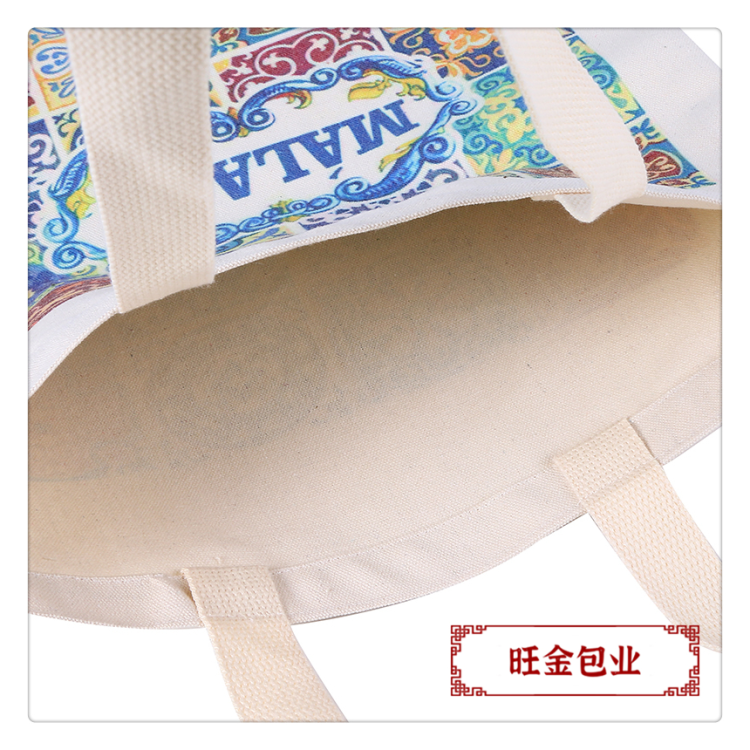 Creative colorful printed hand-held canvas bags, student single-shoulder cotton bags, fashionable clothing shopping bags Item Picture