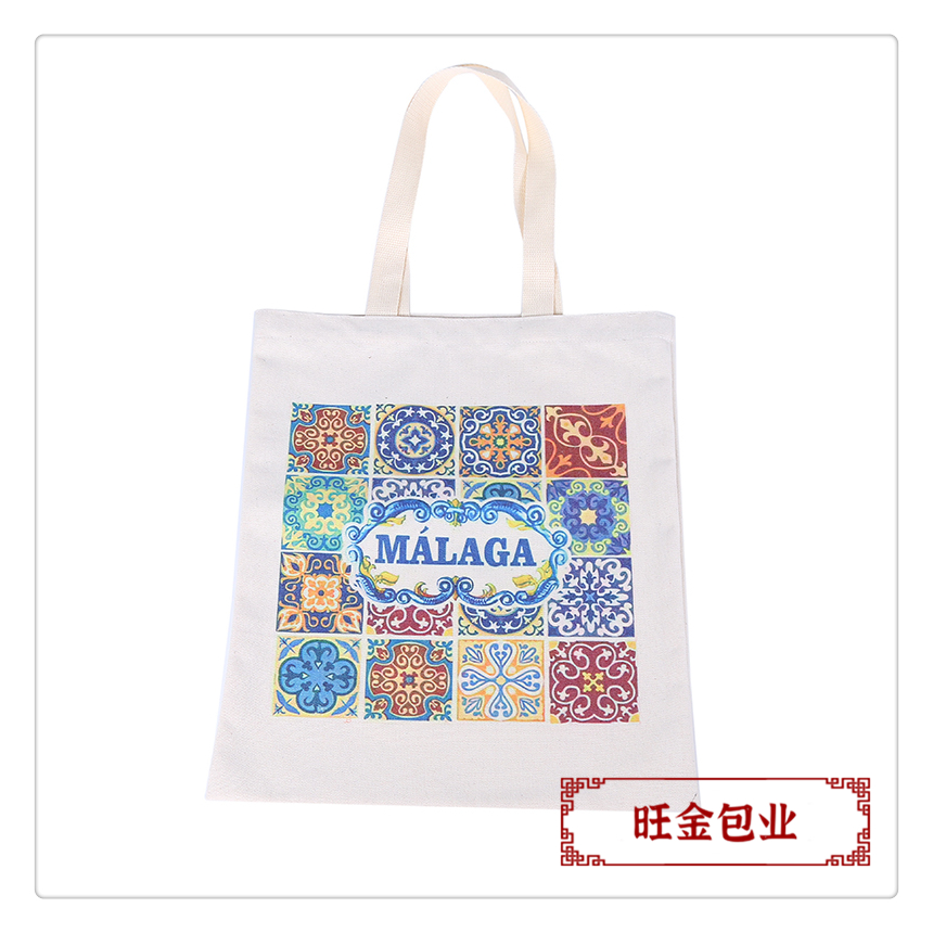 Creative colorful printed hand-held canvas bags, student single-shoulder cotton bags, fashionable clothing shopping bags pic 4