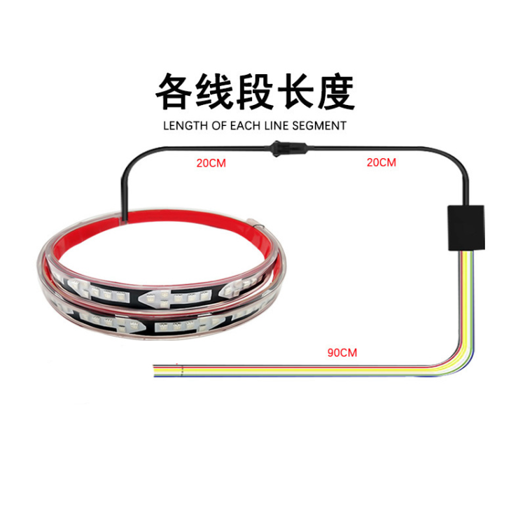 Cross-border exclusive truck light, pickup truck taillight, wide-voltage multi-functional iridescent flowing light, running horse flowing light, universal warning light Application Scenario