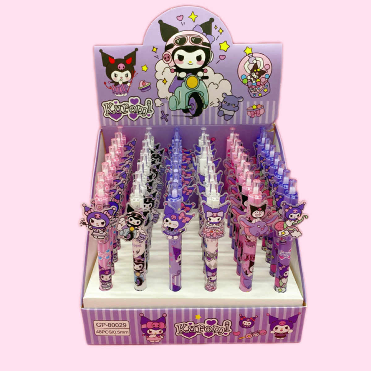 Cartoon Kuromi push-button patch gel pen, high appearance level, student stationery gel pen 0.5, smooth writing wholesale Application Scenario