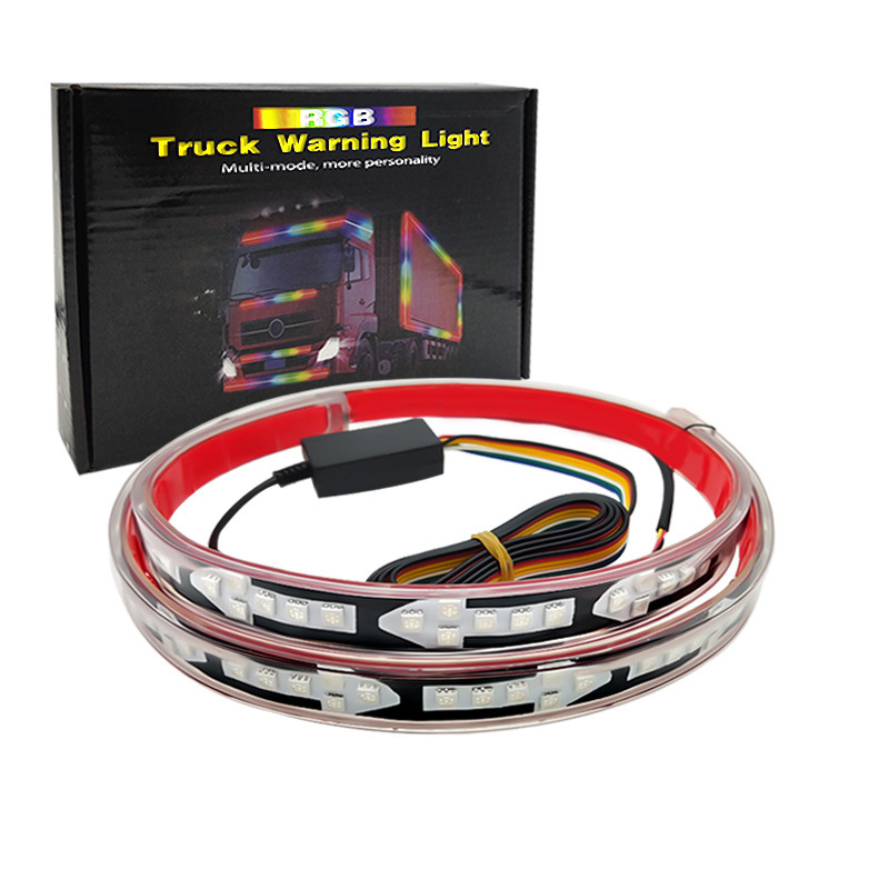 Cross-border exclusive truck light, pickup truck taillight, wide-voltage multi-functional iridescent flowing light, running horse flowing light, universal warning light Item Picture