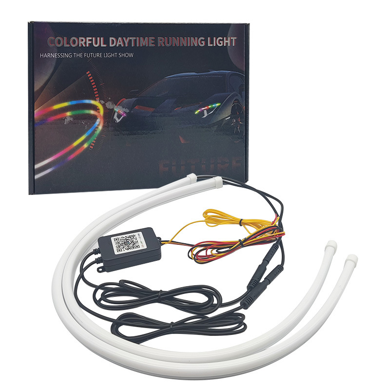 The car's LED headlights start scanning, daytime running lights, color-changing light guide, dual-color flowing water strip turn signals, and running lights Application Scenario