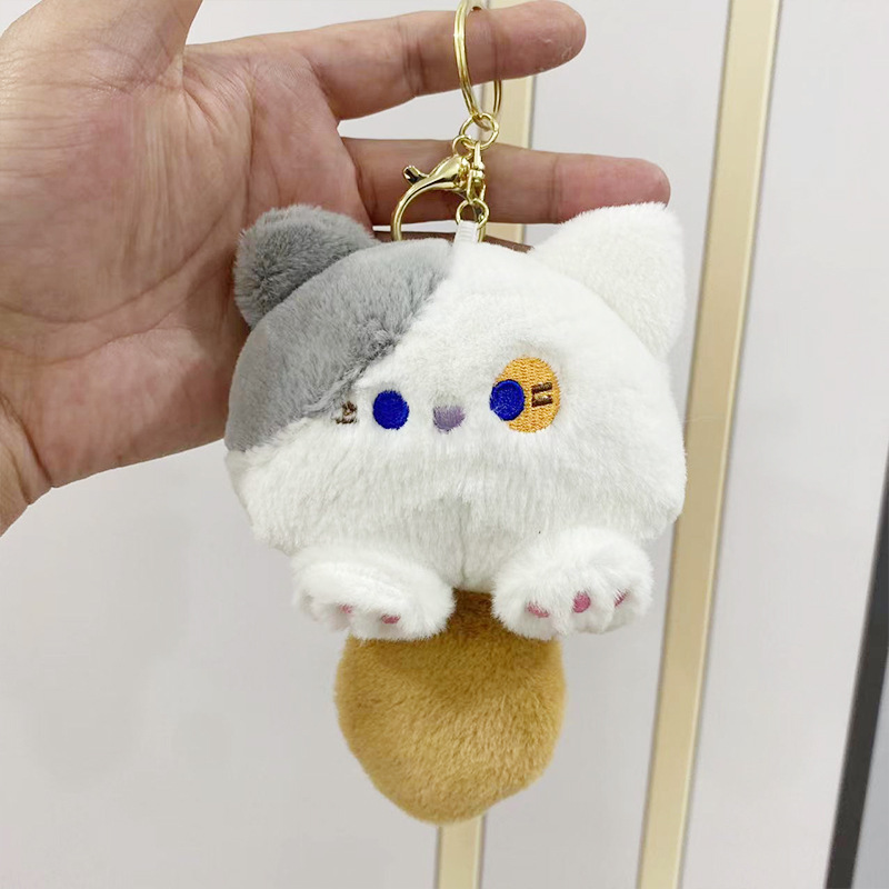 可爱猫咪钥匙扣挂件BB叫毛绒公仔玩偶布娃娃爪娃机小礼物批发详情3