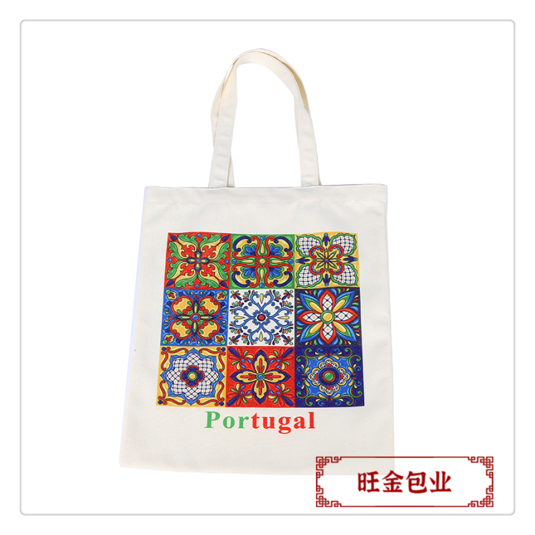 Canvas bags in stock for wholesale, hand-held cotton bags, color-printed cotton bags, all-cotton shopping eco-friendly bags details Picture