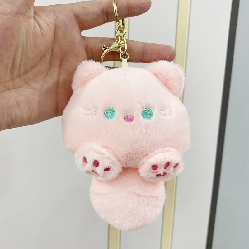 可爱猫咪钥匙扣挂件BB叫毛绒公仔玩偶布娃娃爪娃机小礼物批发详情4