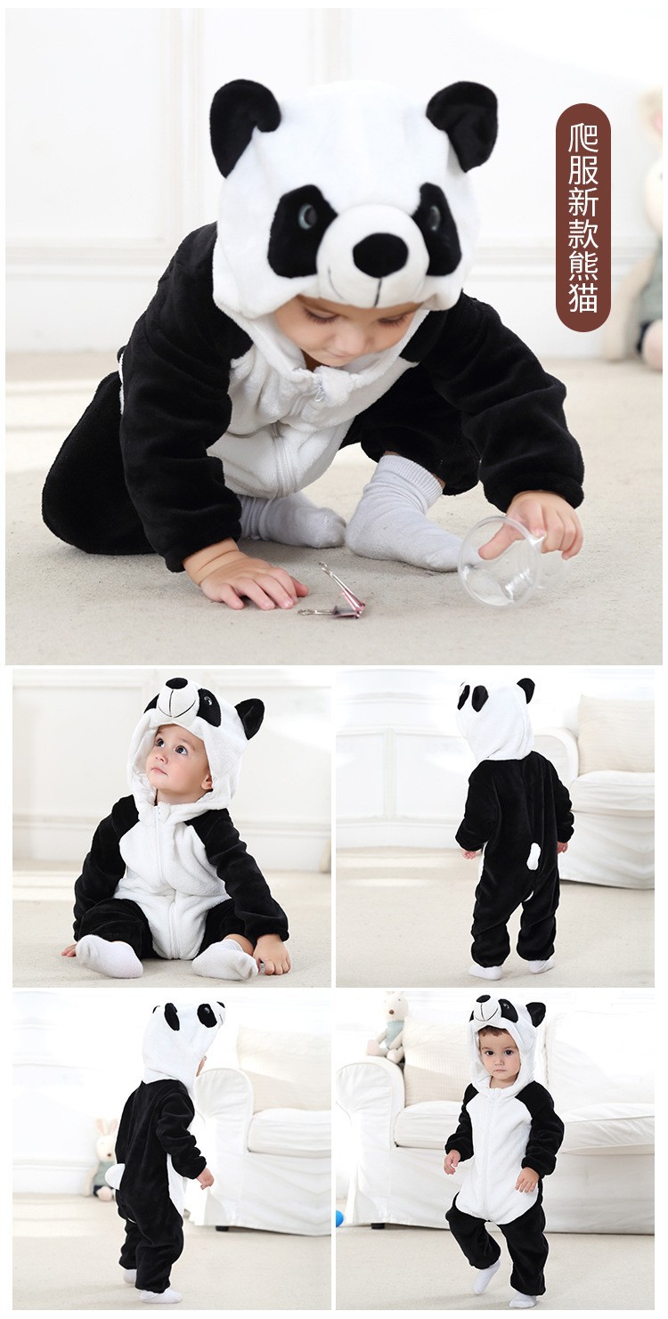 法兰绒儿童爬服 婴儿衣服秋冬长袖哈衣新生儿卡通连体衣详情9