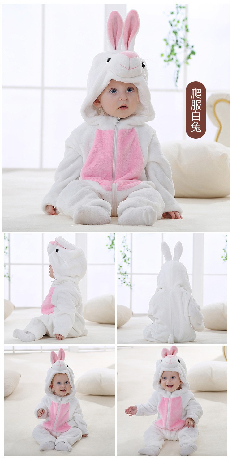 法兰绒儿童爬服 婴儿衣服秋冬长袖哈衣新生儿卡通连体衣详情8