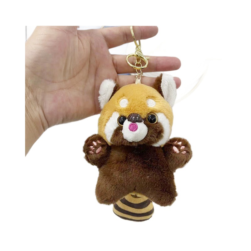 Cross-border cute and adorable little raccoon pendants, plush toys, dolls, red panda bags, pendants, keychains, dolls Application Scenario
