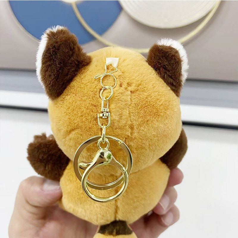 Cross-border cute and adorable little raccoon pendants, plush toys, dolls, red panda bags, pendants, keychains, dolls