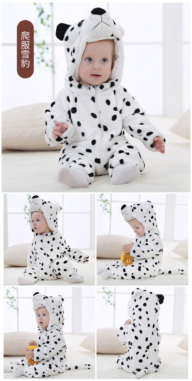法兰绒儿童爬服 婴儿衣服秋冬长袖哈衣新生儿卡通连体衣详情12