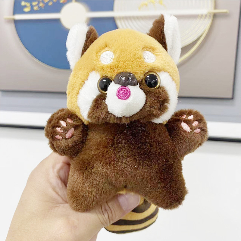 Cross-border cute and adorable little raccoon pendants, plush toys, dolls, red panda bags, pendants, keychains, dolls pic 6