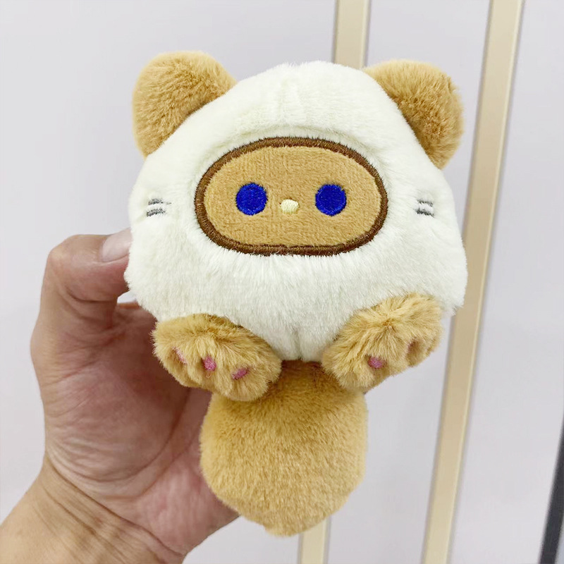 可爱猫咪钥匙扣挂件BB叫毛绒公仔玩偶布娃娃爪娃机小礼物批发详情8