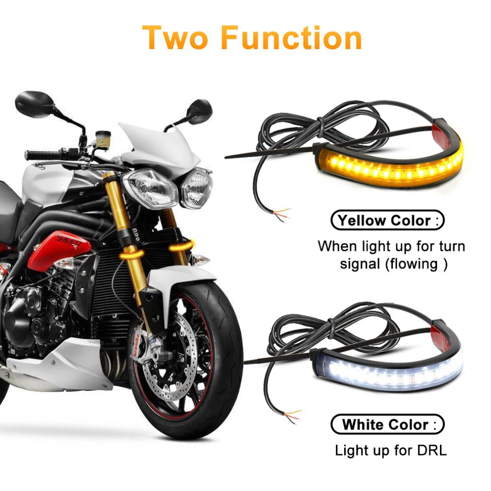Motorcycle LED shock absorber light strip, brake indicator signal light strip, LED motorcycle light strip, dual-color flowing light full figure