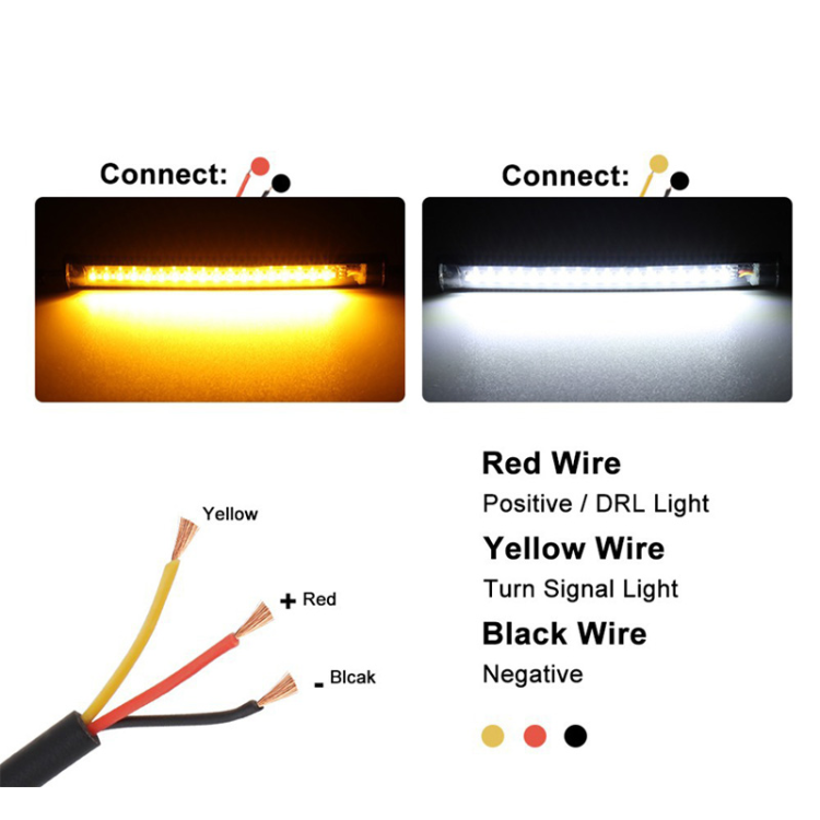 Motorcycle LED shock absorber light strip, brake indicator signal light strip, LED motorcycle light strip, dual-color flowing light details Picture