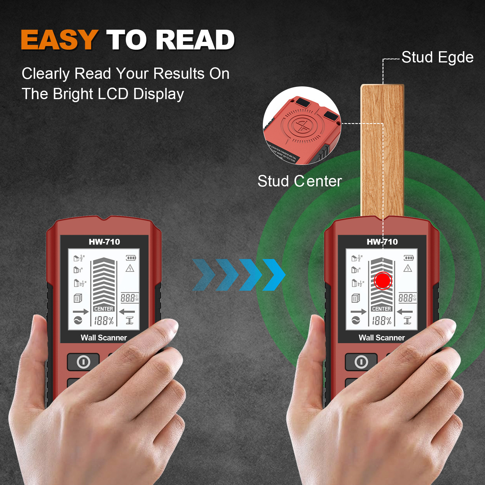 新款五合一 墙体探测仪 螺柱柱子探测器测量仪 墙体金属探测仪详情13