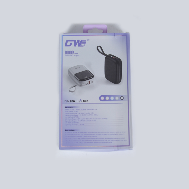 G-134 Power Bank With Built-In Display, 10,000 Mah Specification, Suitable For Mobile Phones, Tablets And Computers Item Picture