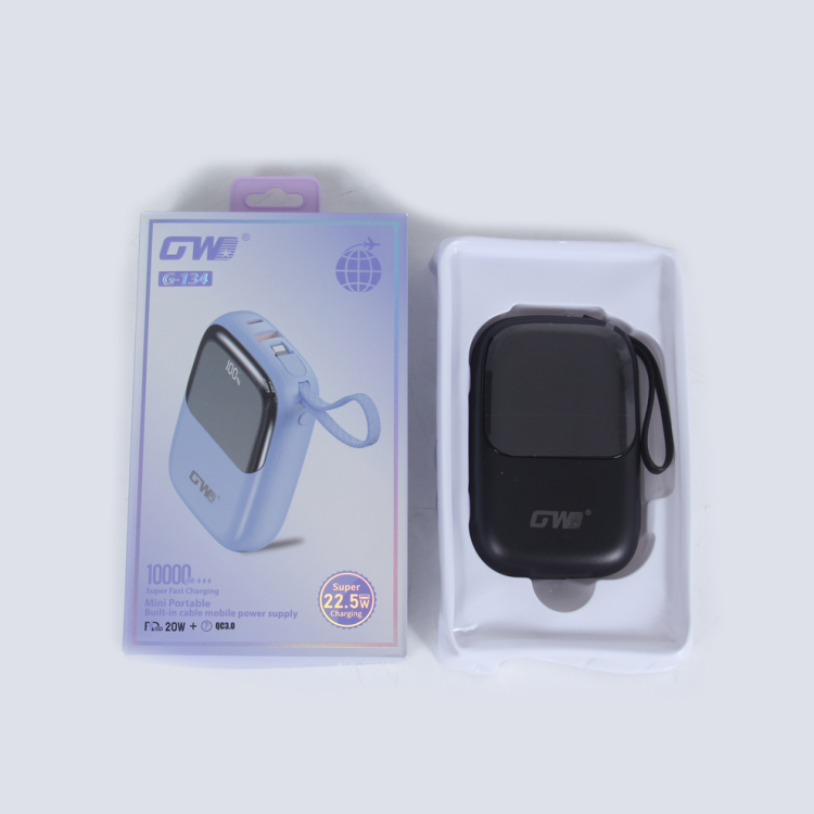G-134 Power Bank With Built-In Display, 10,000 Mah Specification, Suitable For Mobile Phones, Tablets And Computers Specification drawing