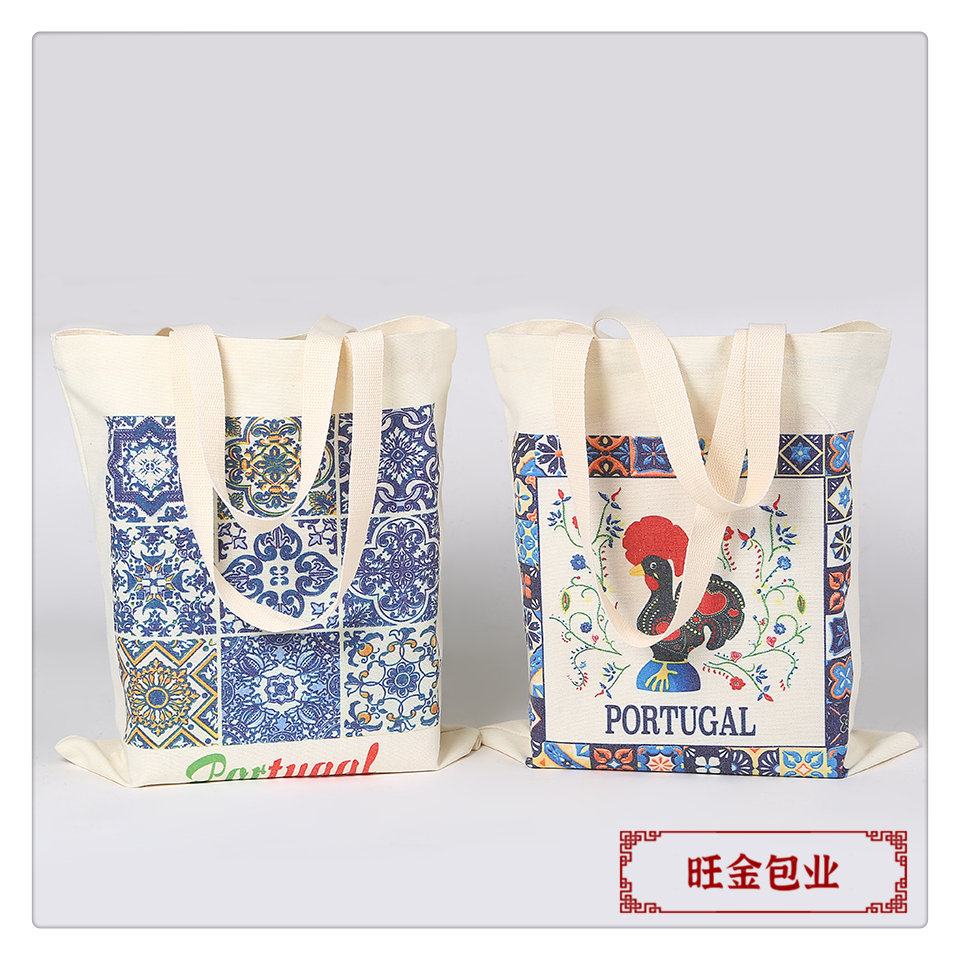 Customized and wholesale canvas bags, single-shoulder backpack bags, ribbon logo printed, canvas bags printed, hand-held canvas bags printed with log pic 3