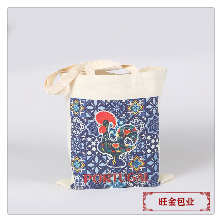 Customized and wholesale canvas bags, single-shoulder backpack bags, ribbon logo printed, canvas bags printed, hand-held canvas bags printed with log Item Picture
