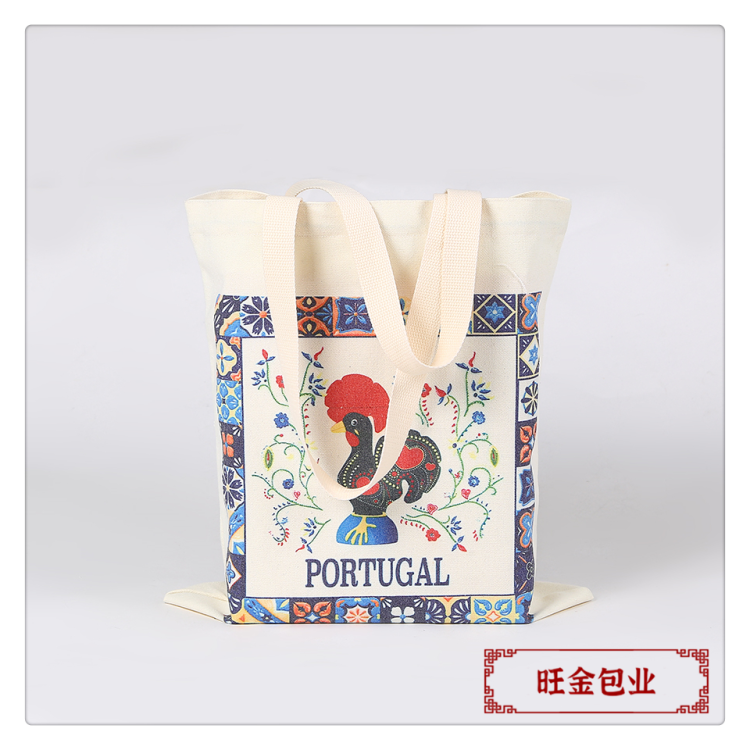 Customized and wholesale canvas bags, single-shoulder backpack bags, ribbon logo printed, canvas bags printed, hand-held canvas bags printed with log