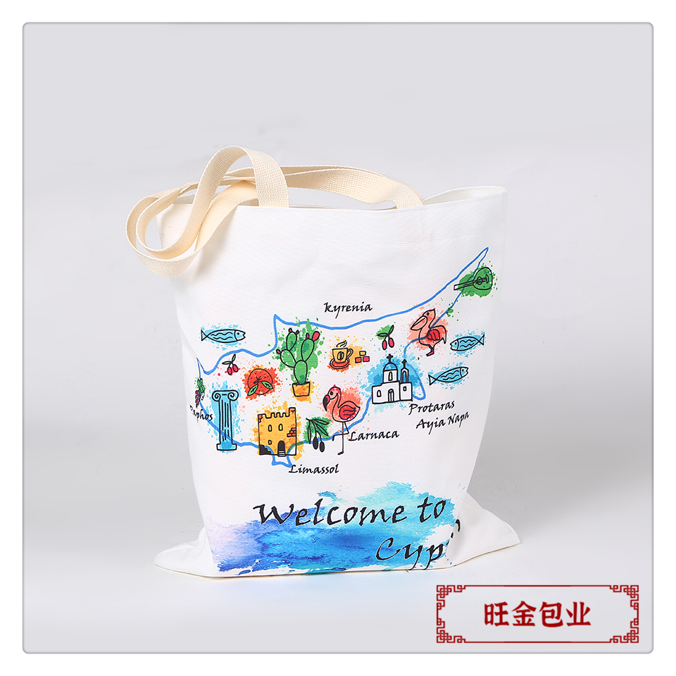 Cotton canvas bag, student single-shoulder shopping canvas bag, advertising hand-held canvas bag, customized logo pic 3