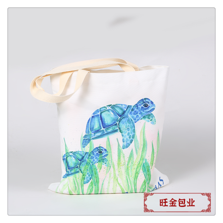 Cotton canvas bag, student single-shoulder shopping canvas bag, advertising hand-held canvas bag, customized logo details Picture