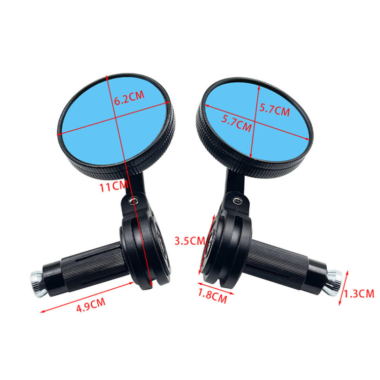 Cross-border supply of motorcycle aluminum alloy handlebar rearview mirrors, retro round mini handlebar mirrors, and universal rearview mirrors details Picture