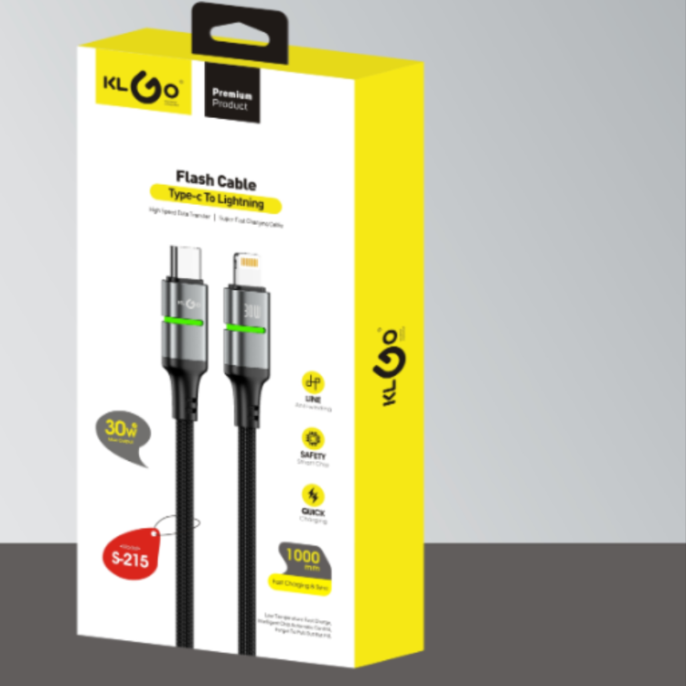 Cool for KLGO's new one-meter-long black fast-charging PD data cable 30W TYPE-C for IOS fast charging data cable Specification image