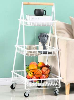 厨房多层可移动水果篮客厅干果零食置物架镂空网格手提收纳篮详情2