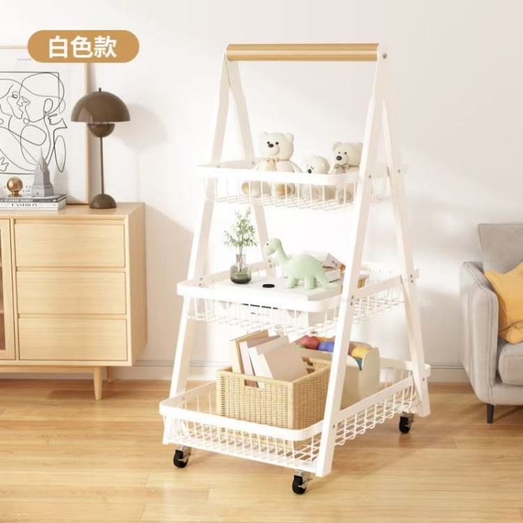 厨房多层可移动水果篮客厅干果零食置物架镂空网格手提收纳篮