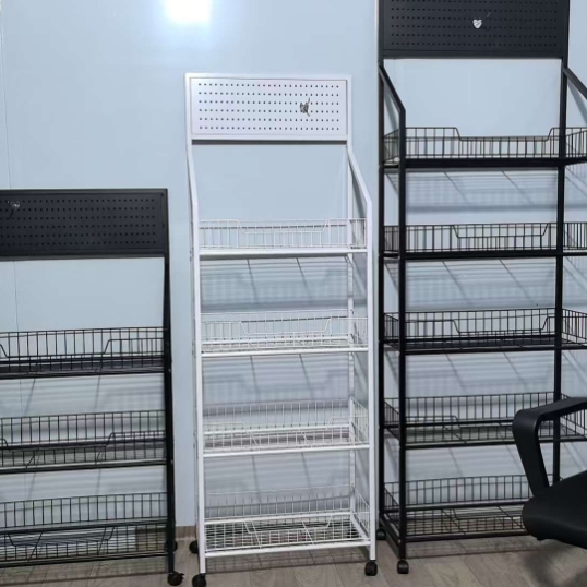 零食收纳置物架便利店小卖铺零食货架可移动落地式多层收纳免打孔