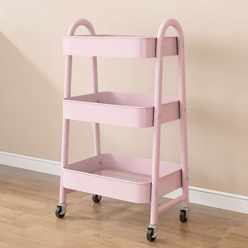 家用多层储物架化妆品收纳整理架厨房浴室金属小推车置物架详情1