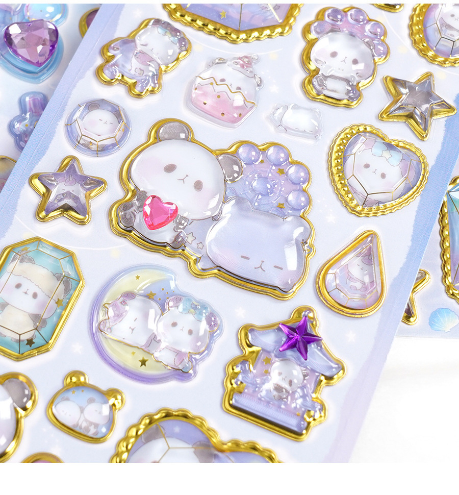 定制3d浮雕趣味贴立体水晶贴纸彩色珍珠亚克力钻石贴纸 DIY装饰贴详情34