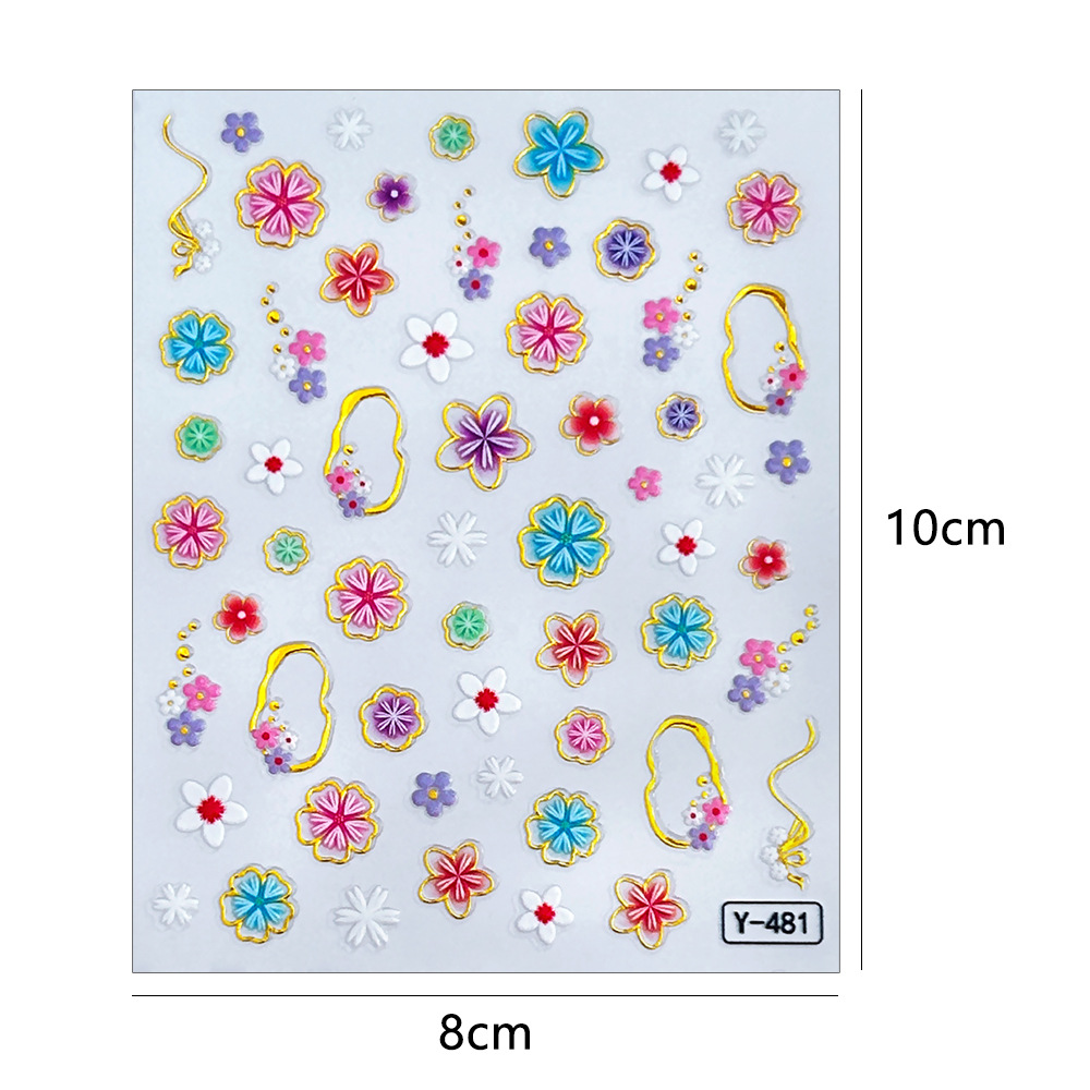 新款浮雕美甲贴纸欧美指甲贴高级感立体烫金工艺浮雕贴纸厂家直销详情3