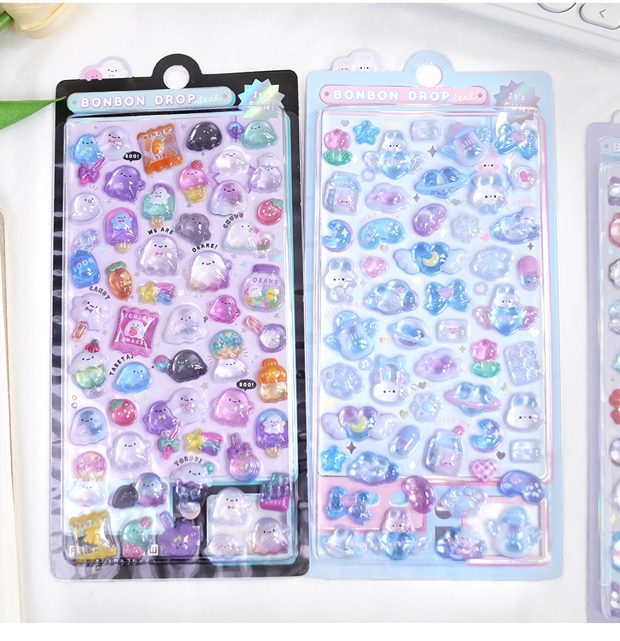 定制3d浮雕趣味贴立体水晶贴纸彩色珍珠亚克力钻石贴纸 DIY装饰贴详情1