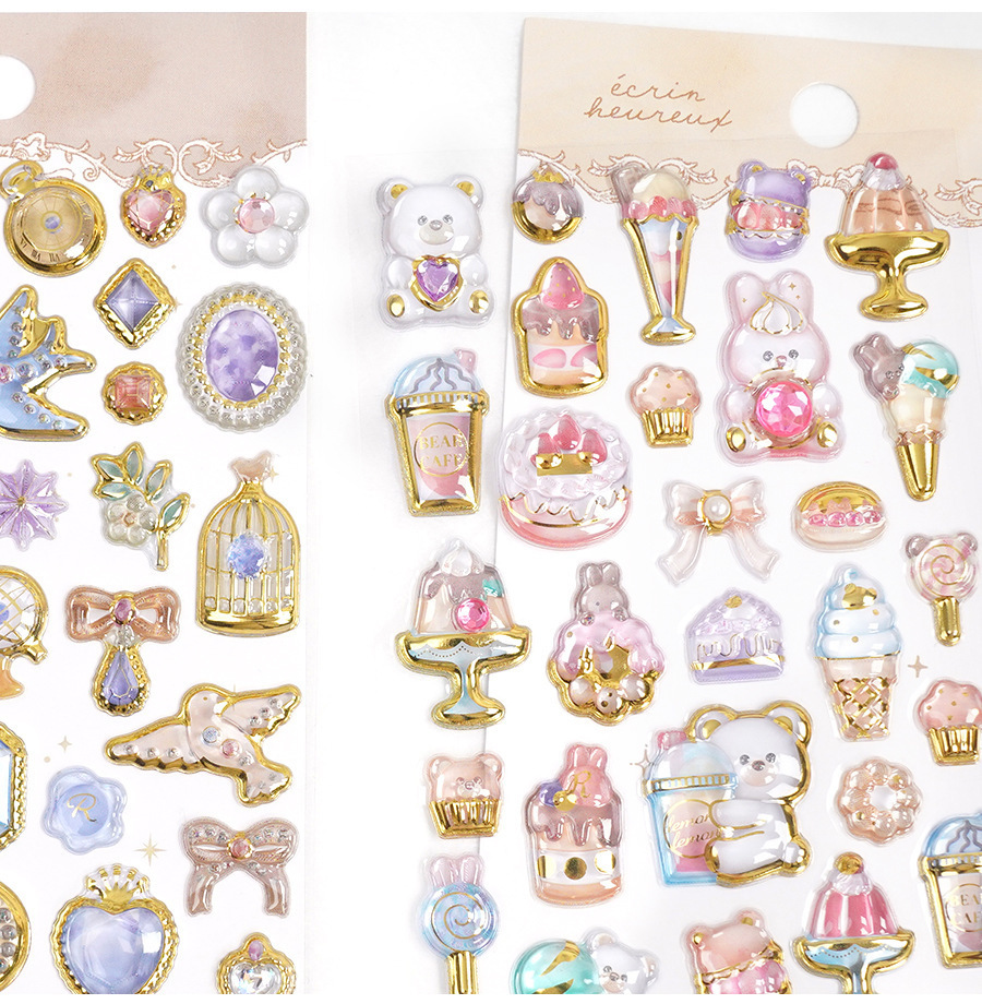 定制3d浮雕趣味贴立体水晶贴纸彩色珍珠亚克力钻石贴纸 DIY装饰贴详情21