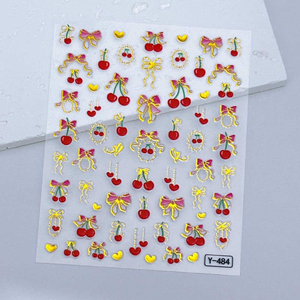 新款浮雕美甲贴纸欧美指甲贴高级感立体烫金工艺浮雕贴纸厂家直销详情9