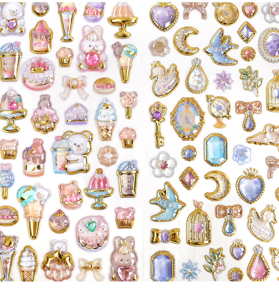 定制3d浮雕趣味贴立体水晶贴纸彩色珍珠亚克力钻石贴纸 DIY装饰贴详情28